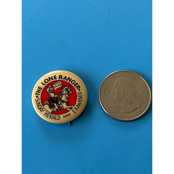 Vintage LONE RANGER Sunday Herald Examiner original 1" pinback button - Picture 2 of 3